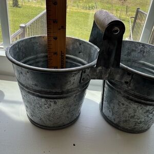 Double Galvanized Metal Bucket with Handle